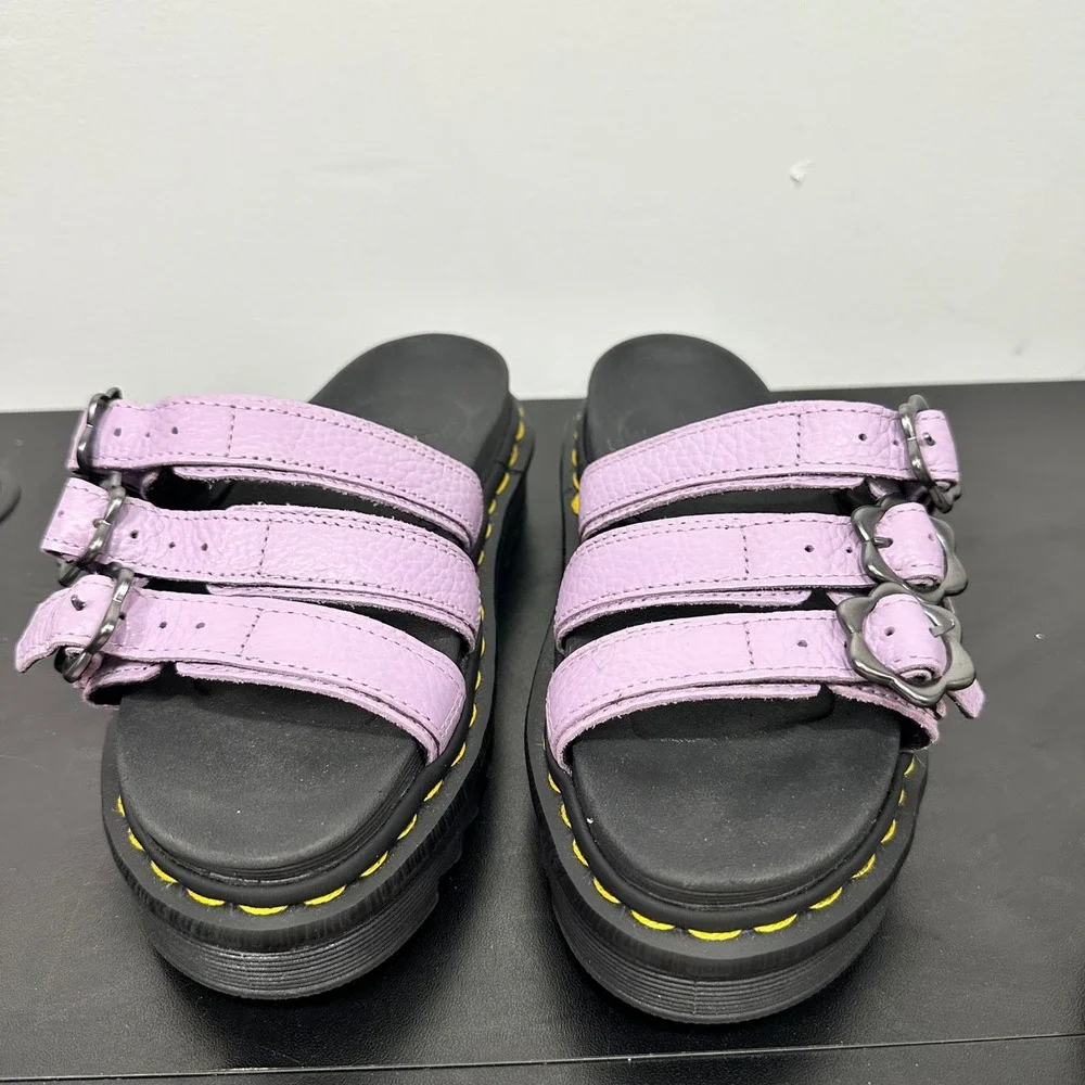 Dr. Martens Blaire‎ Slide Sandals Lilac Buckle Straps Platform 5